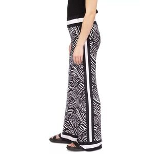 Michael Kors Wide Leg Pants Black White Print High Waist Trousers Sz PL/ #7221